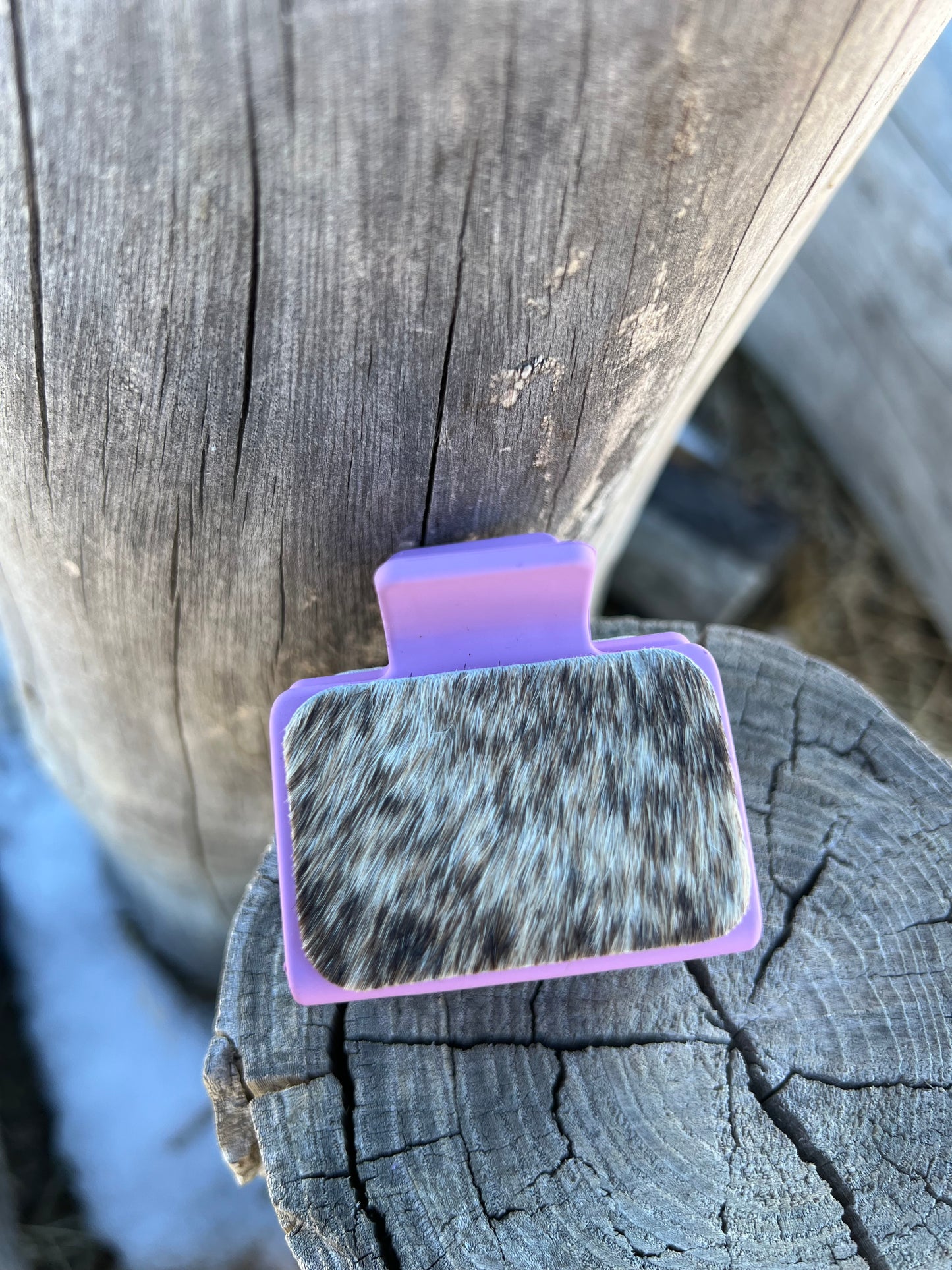 Mini Leather Hair Claw Clip