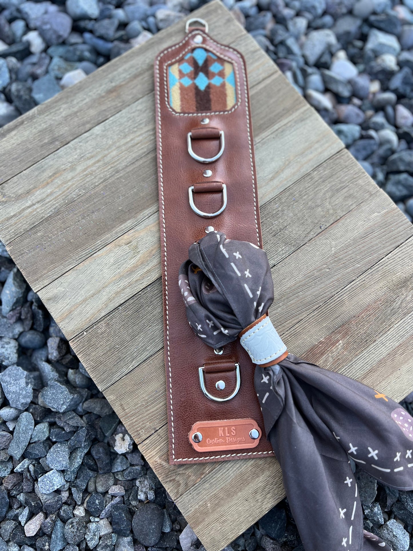 5 Ring Leather Wild Rag Holder