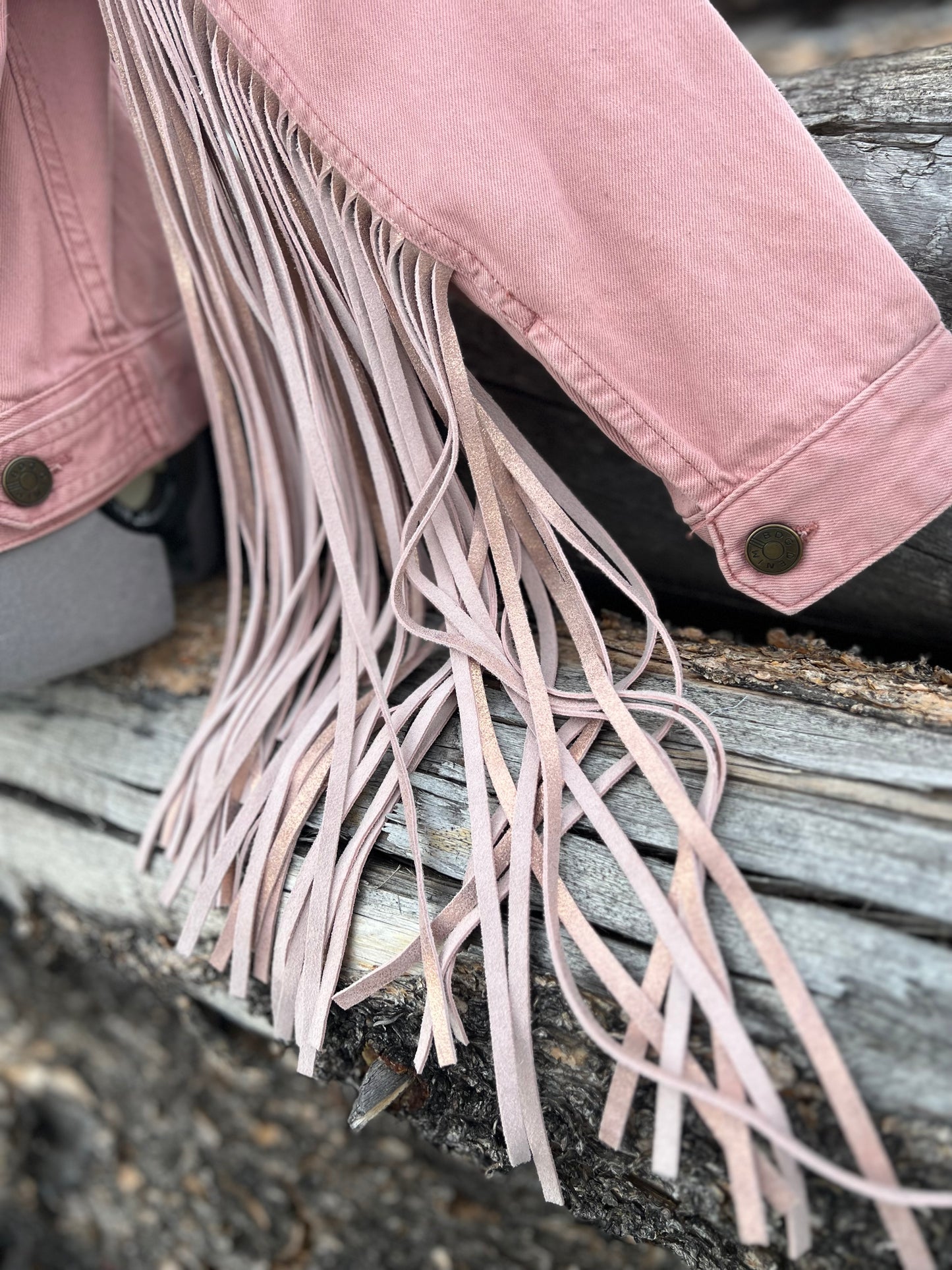 Fringe Jacket with Pendleton ~Ladies S - OVERSIZED