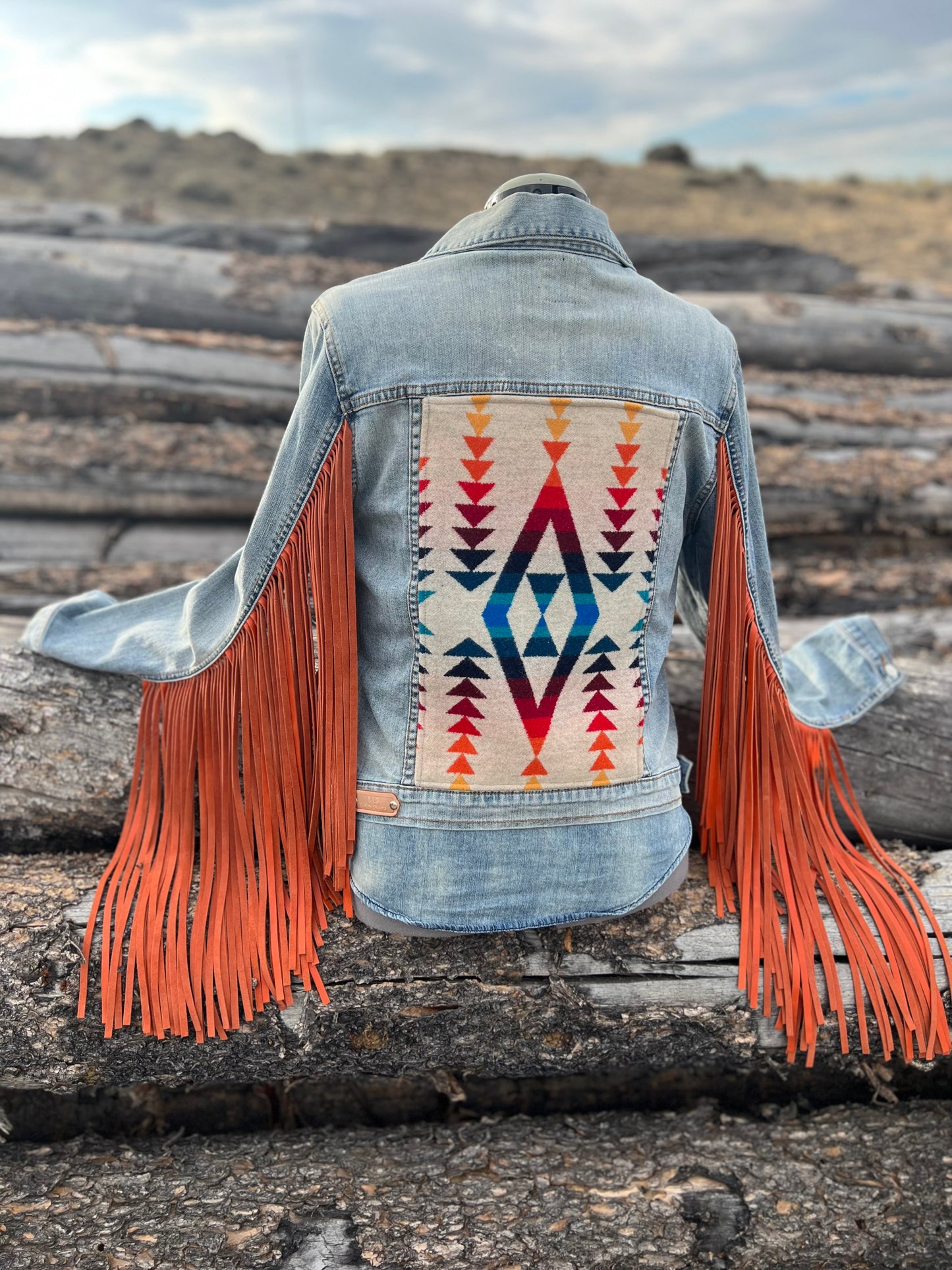 Fringe Jacket with Pendleton ~Ladies L