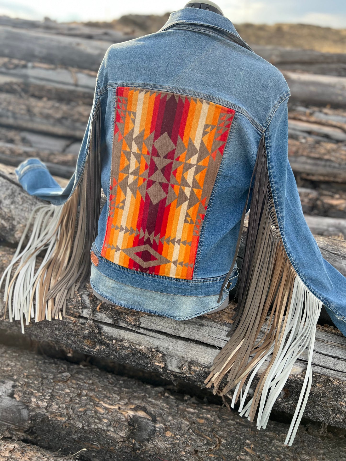 Fringe Jacket with Pendleton ~Ladies XL