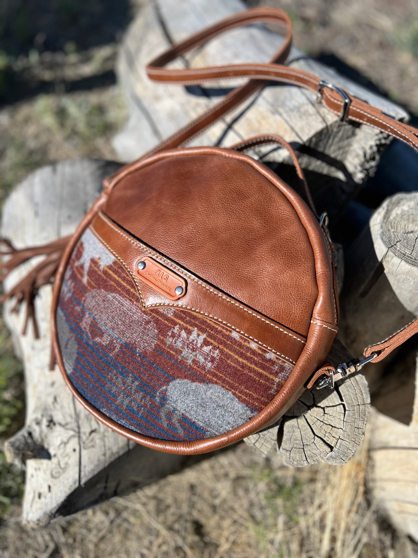 Canteen Bag - Leather + Pendleton