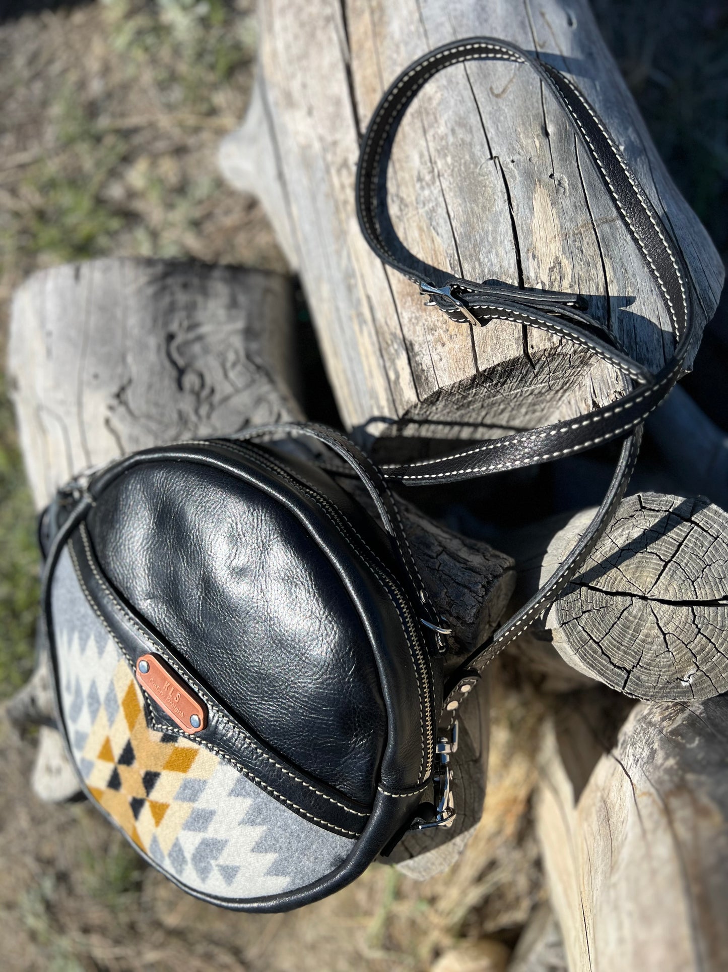 Canteen Bag - Leather + Pendleton