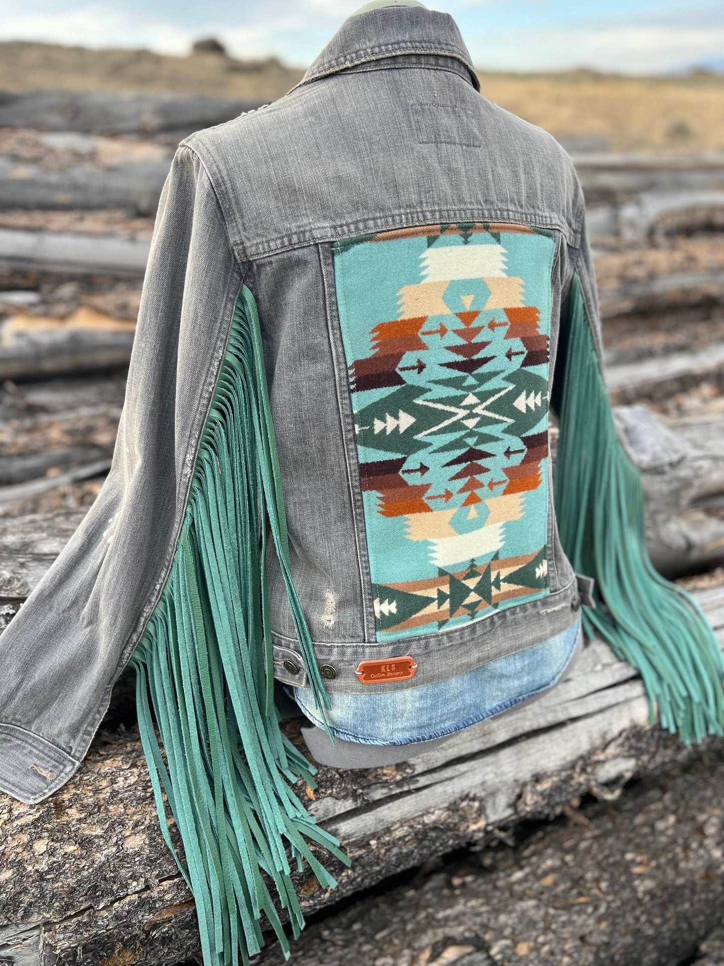 Fringe Jacket with Pendleton ~Ladies L