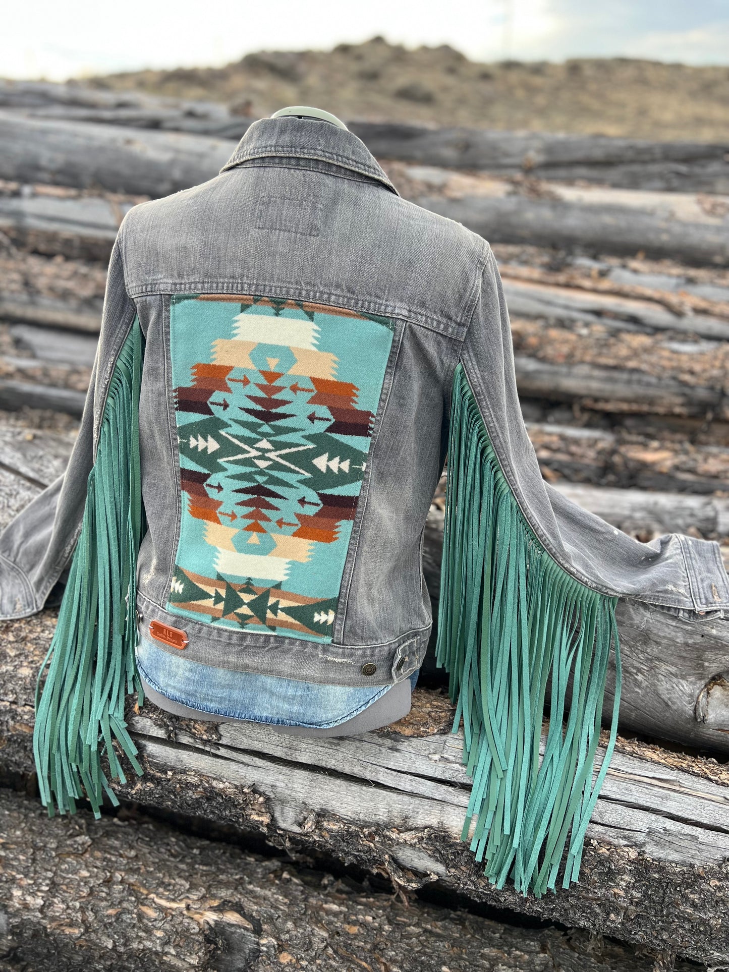 Fringe Jacket with Pendleton ~Ladies L