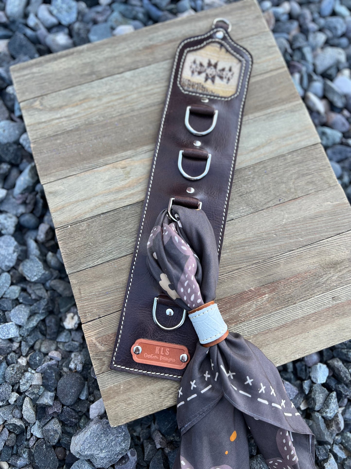 5 Ring Leather Wild Rag Holder