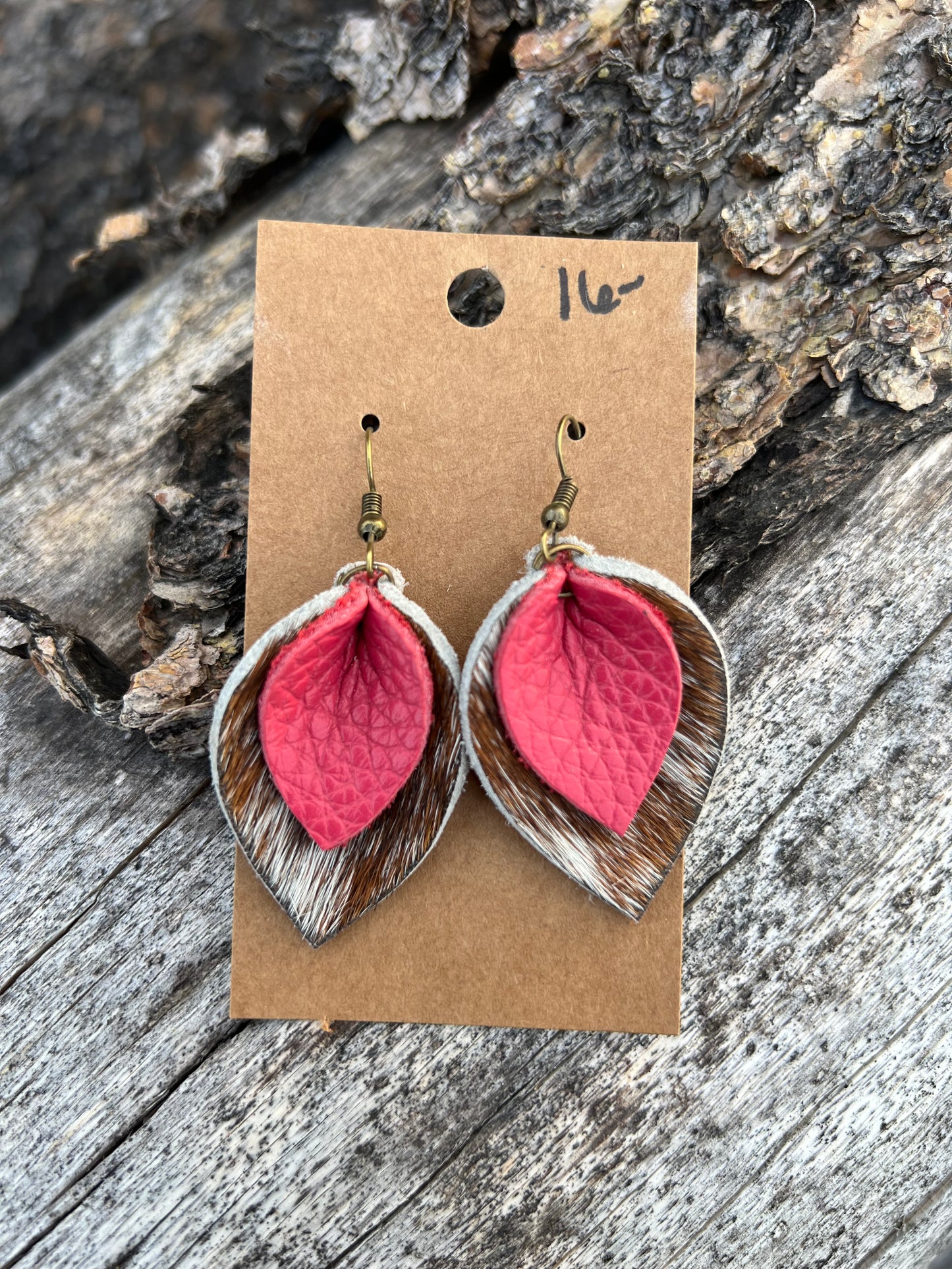 Leather Teardrop Earrings