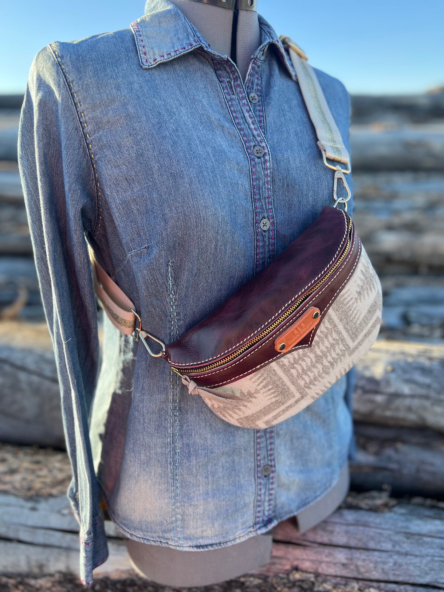 Sling Bag - Dark Purple Leather