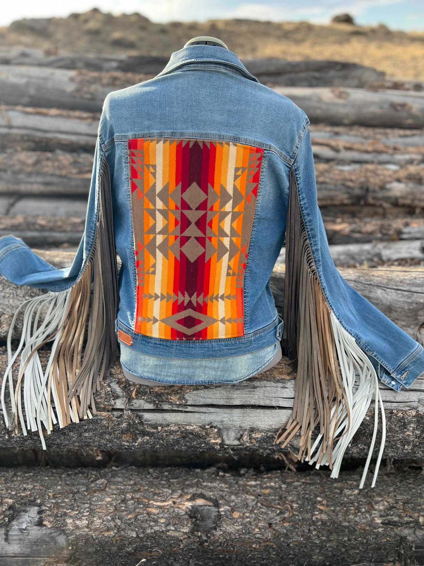 Fringe Jacket with Pendleton ~Ladies XL