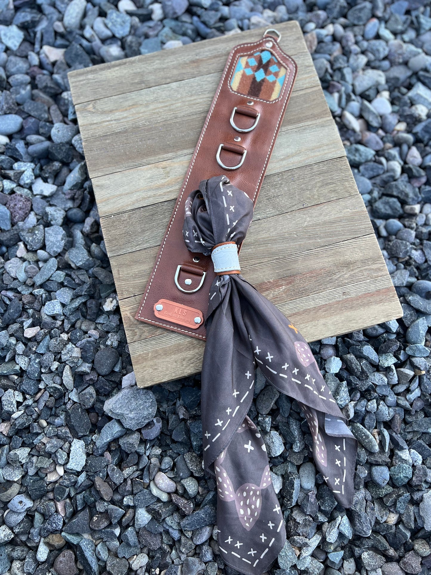 5 Ring Leather Wild Rag Holder