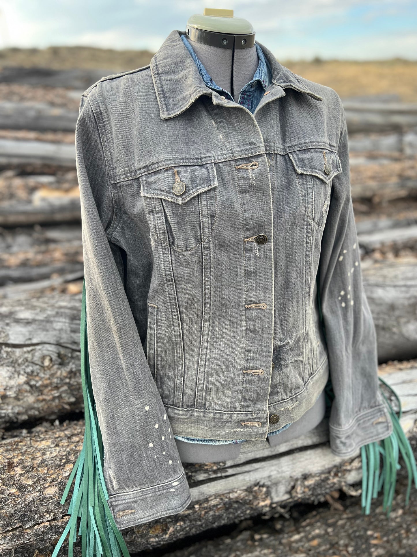 Fringe Jacket with Pendleton ~Ladies L