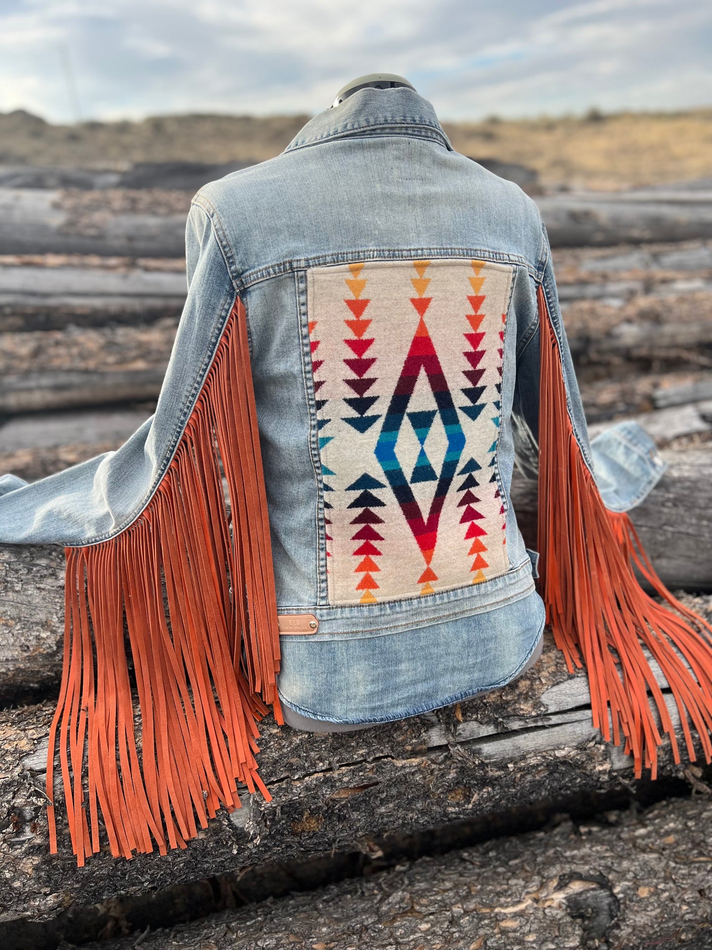 Fringe Jacket with Pendleton ~Ladies L