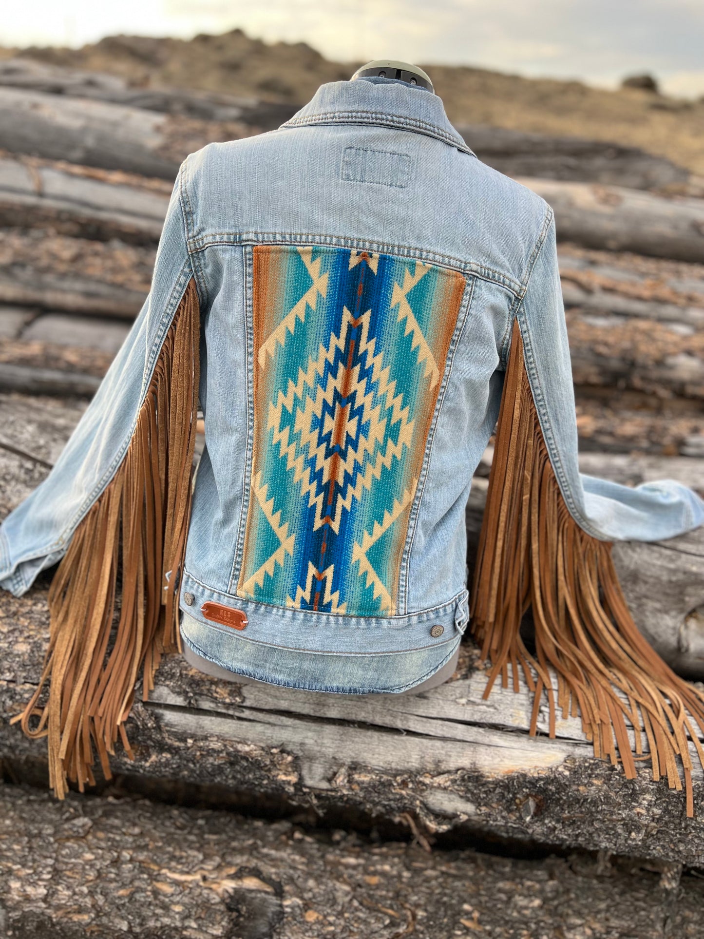 Fringe Jacket with Pendleton ~Ladies L