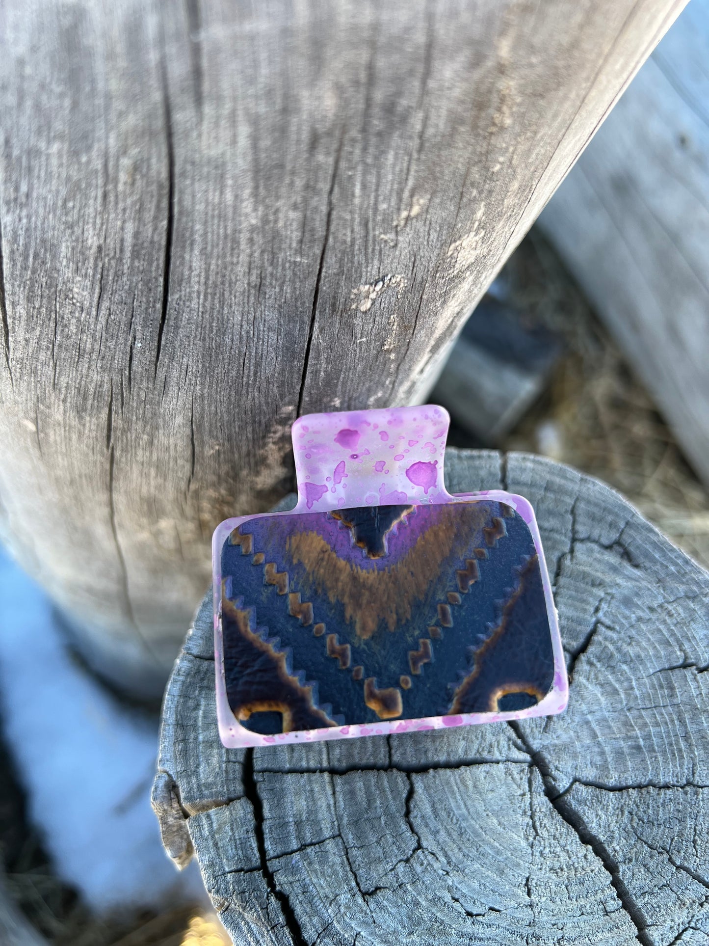 Mini Leather Hair Claw Clip