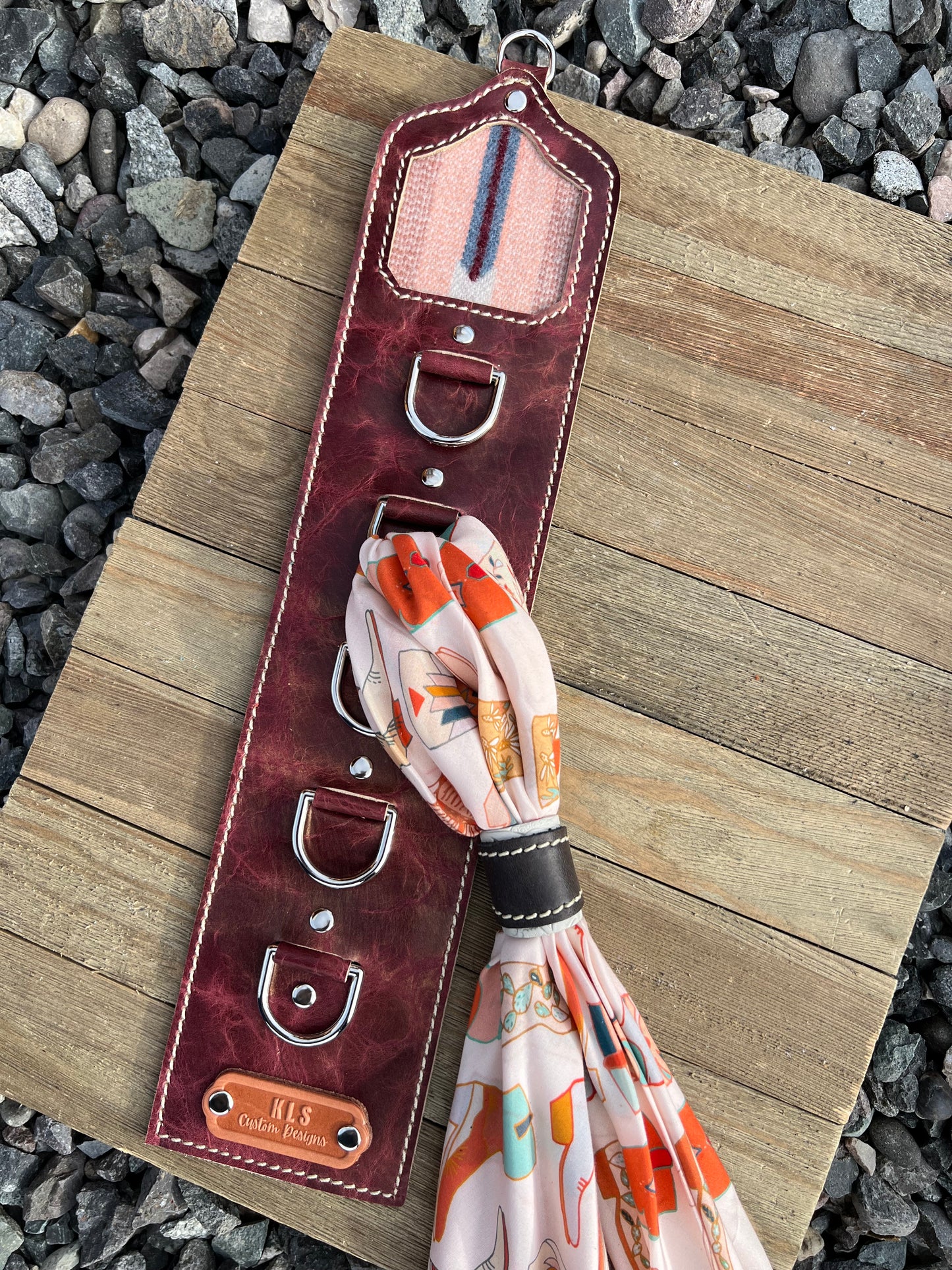 5 Ring Leather Wild Rag Holder