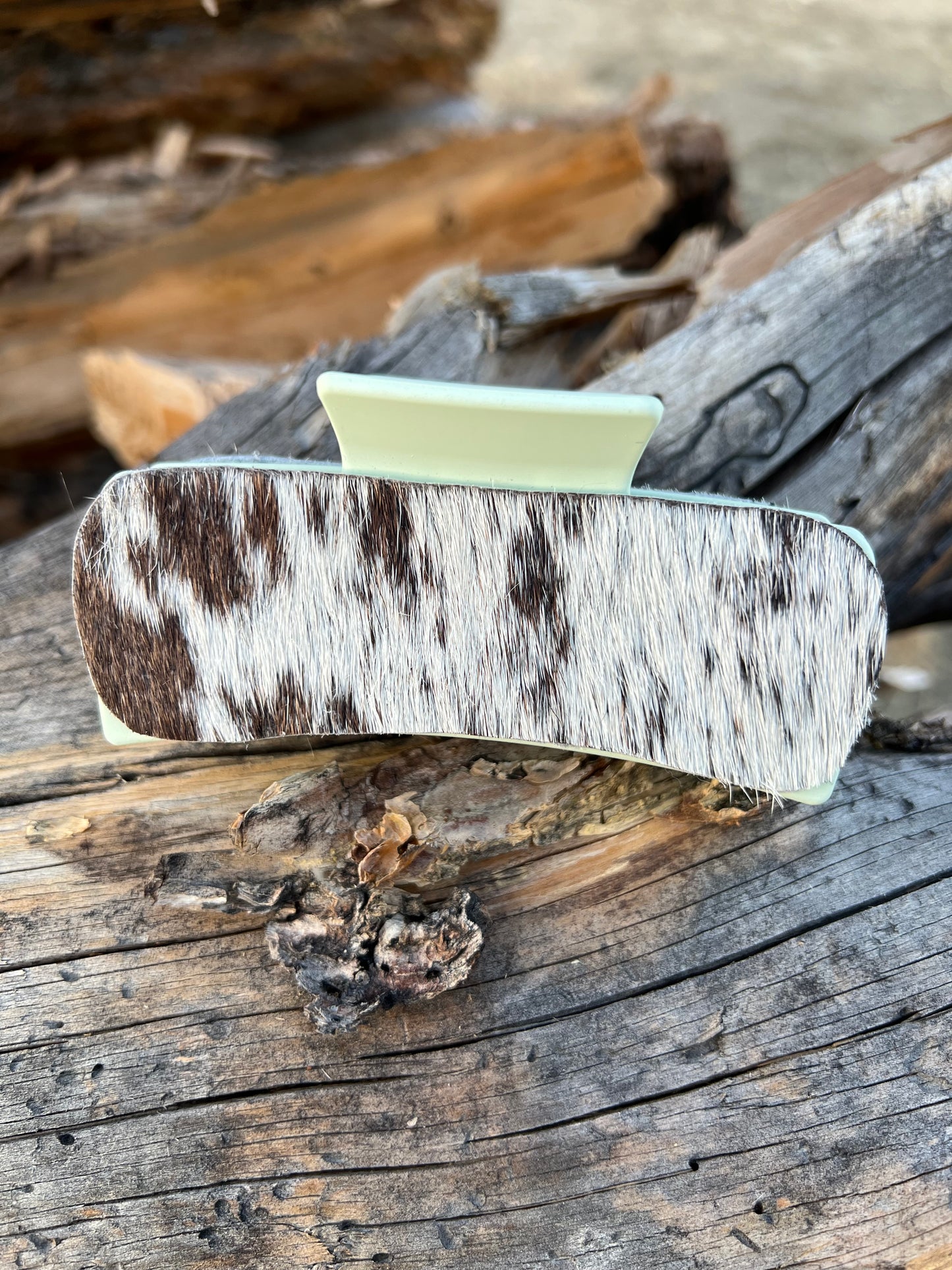 Large Leather Hair Claw Clip