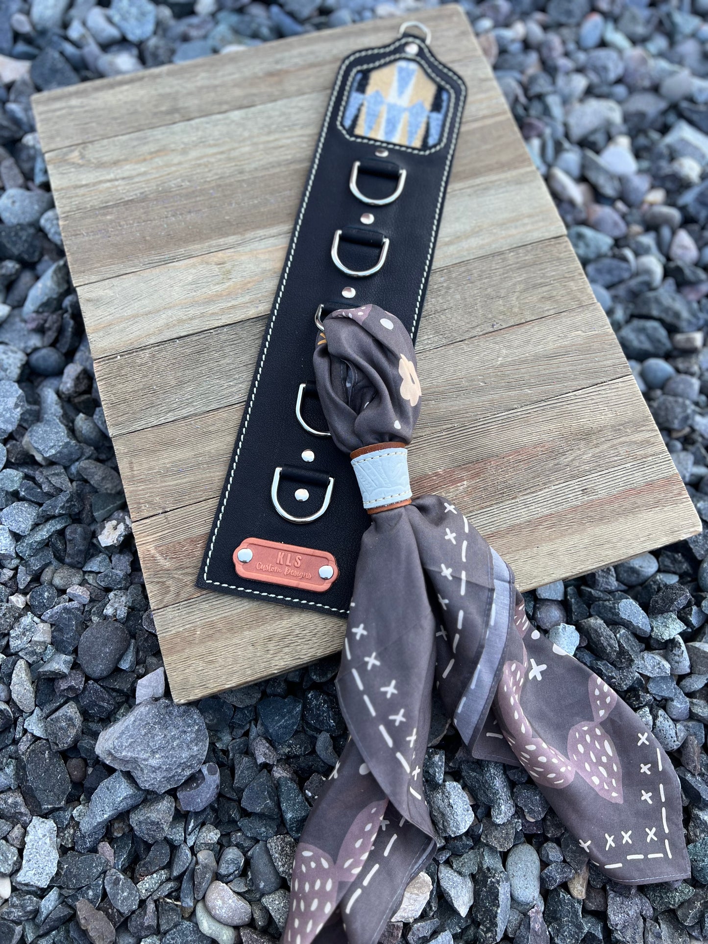 5 Ring Leather Wild Rag Holder