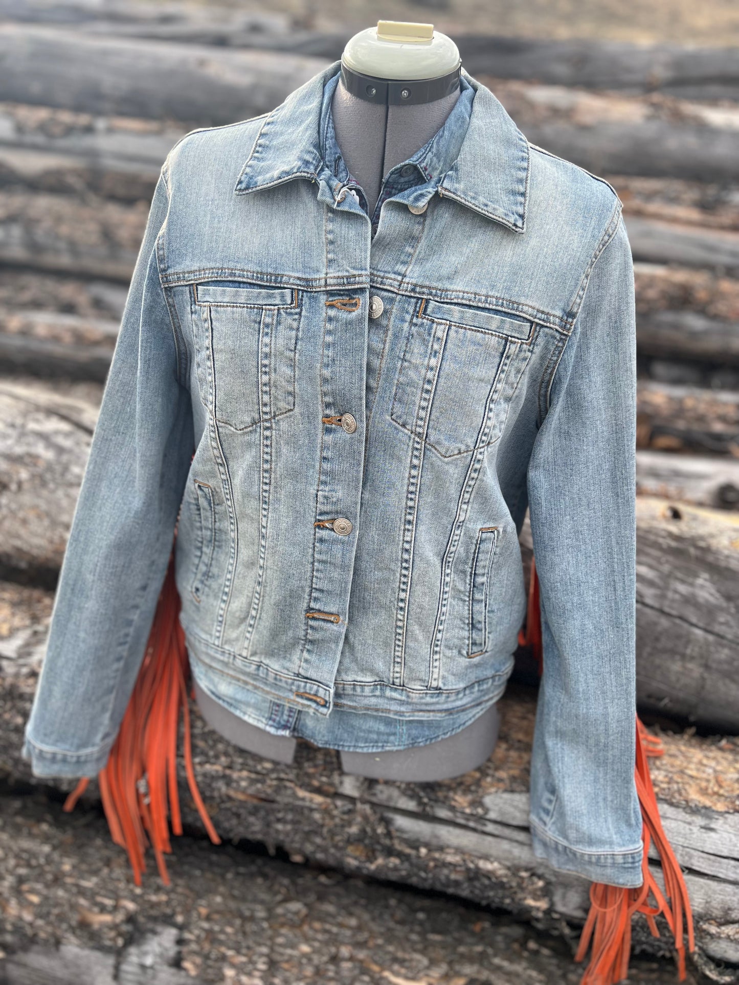Fringe Jacket with Pendleton ~Ladies L