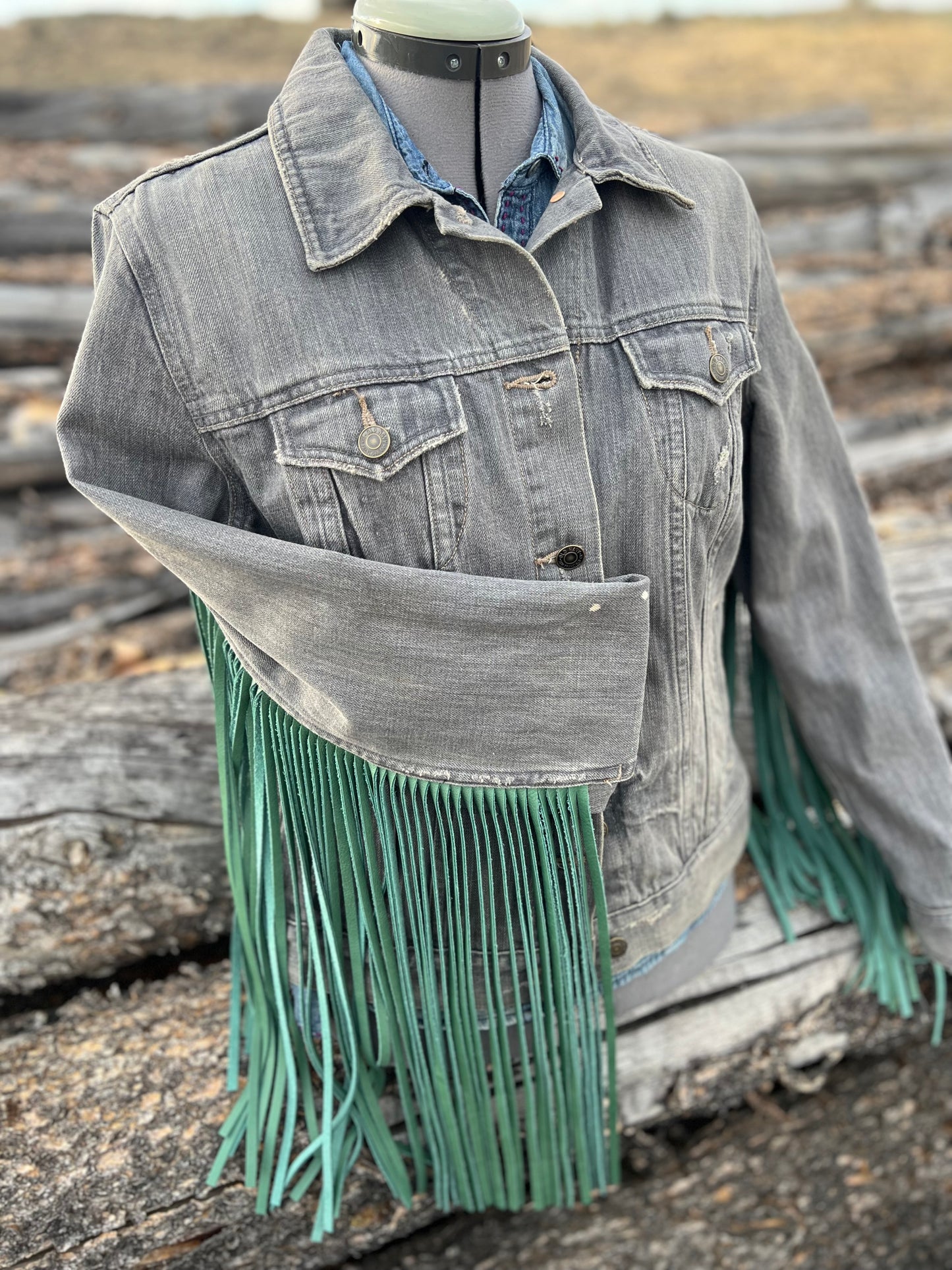 Fringe Jacket with Pendleton ~Ladies L