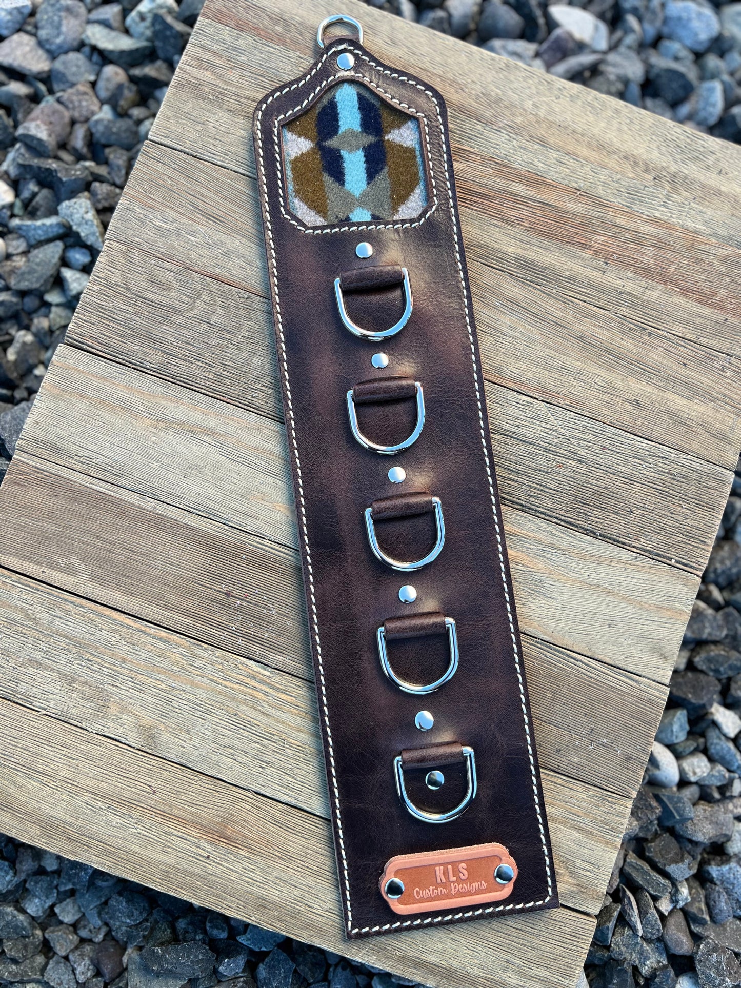 5 Ring Leather Wild Rag Holder