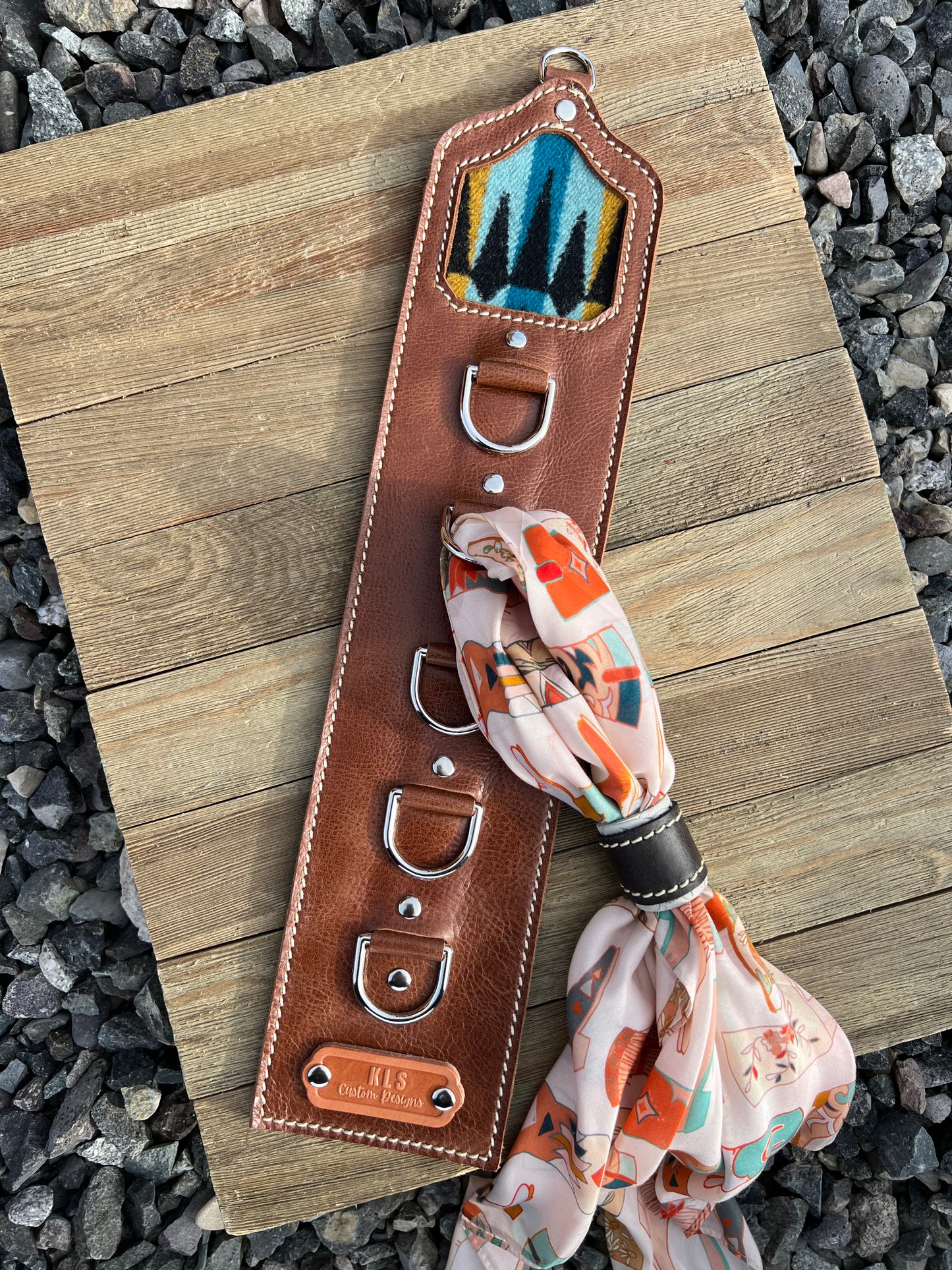 5 Ring Leather Wild Rag Holder