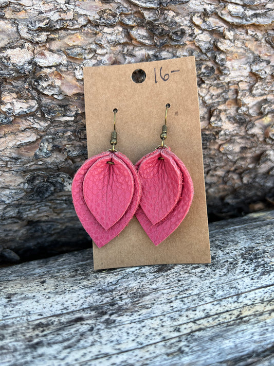 Leather Teardrop Earrings