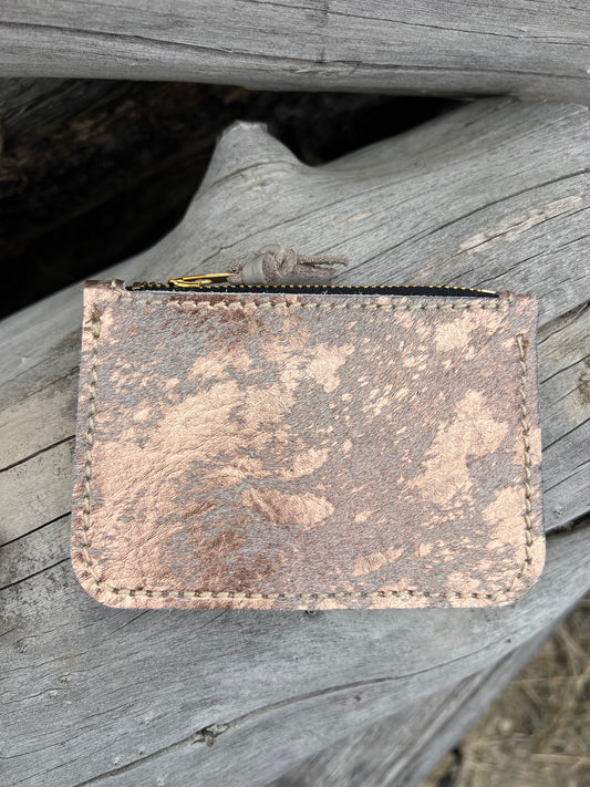 Mini Zipper Wallet - Rose Gold