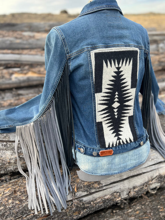 Fringe Jacket with Pendleton ~Ladies S