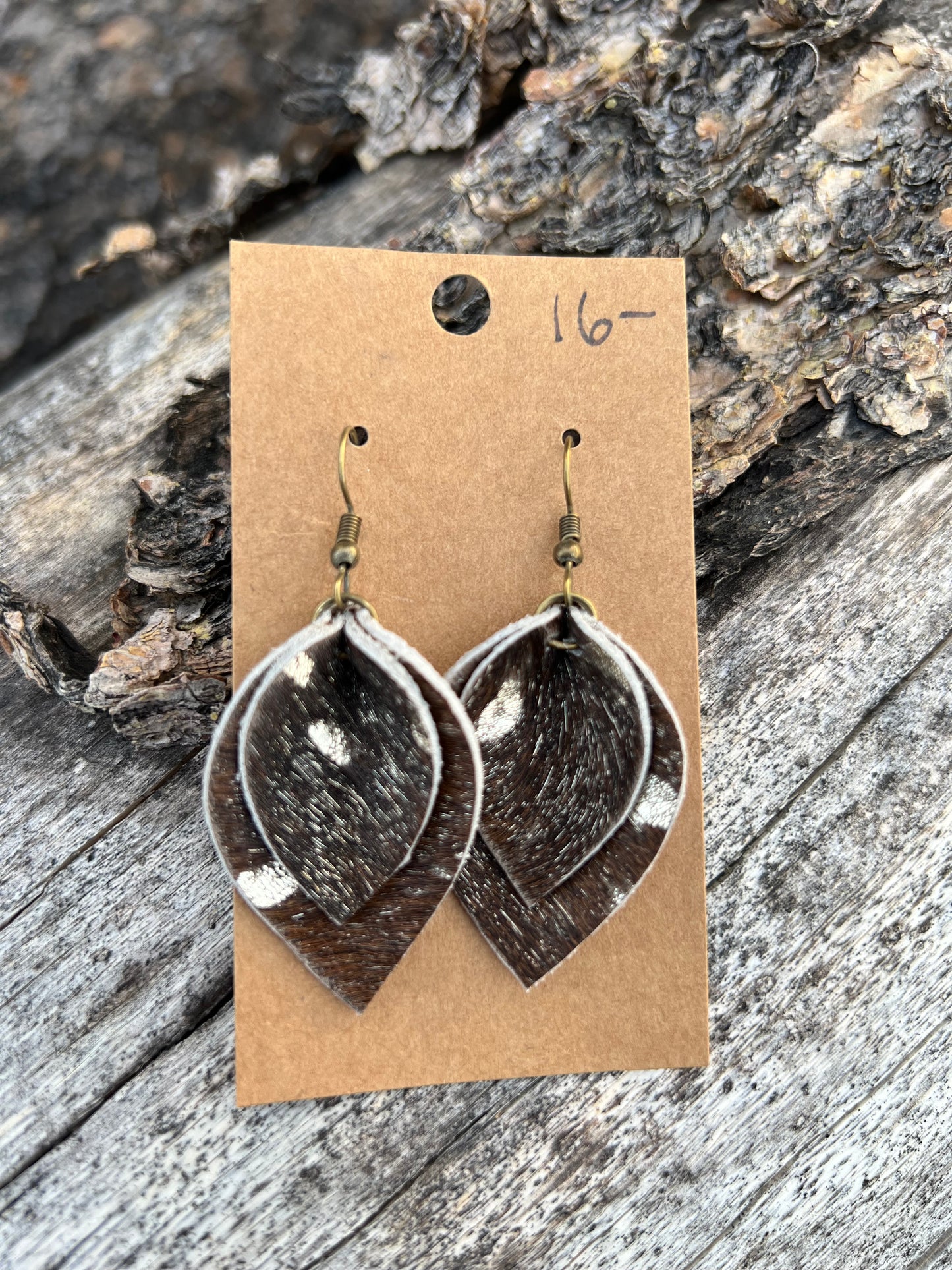 Leather Teardrop Earrings