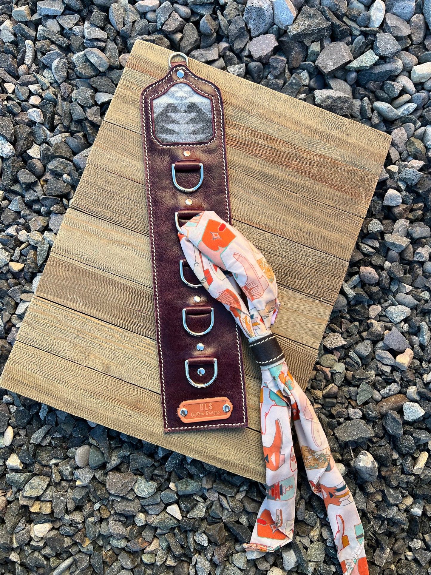 5 Ring Leather Wild Rag Holder