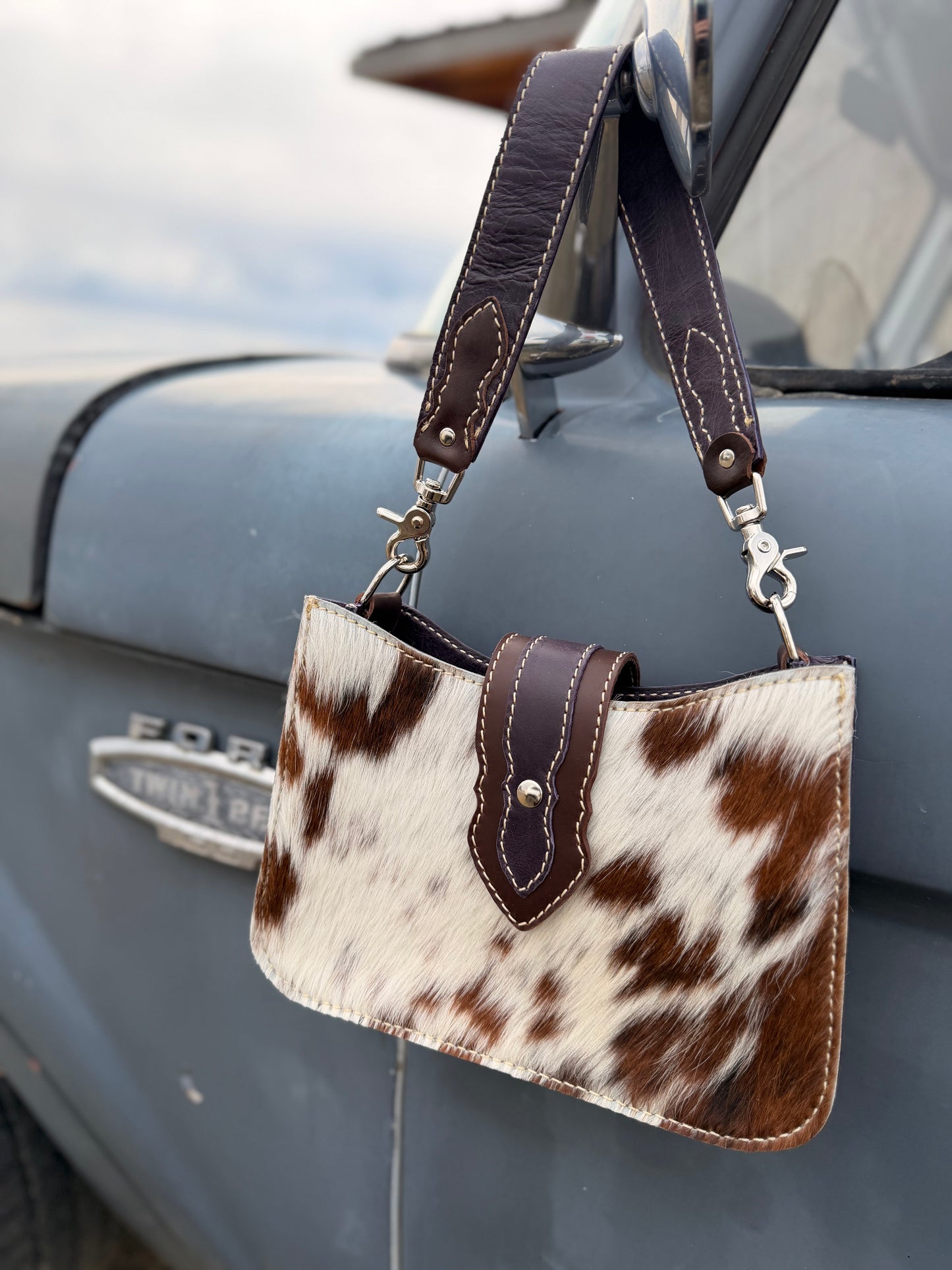 Shoulder Bag - Purple+Brown