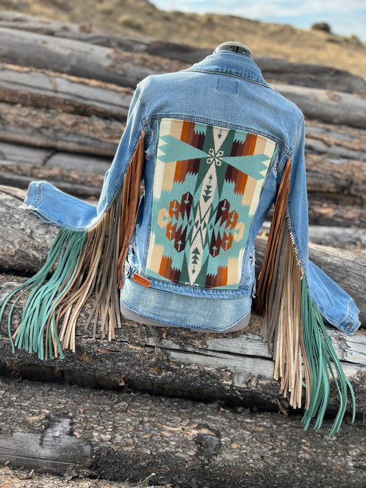 Fringe Jacket with Pendleton ~Ladies M