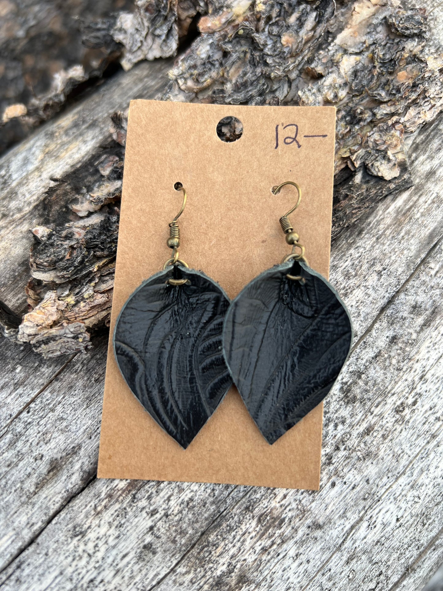 Leather Teardrop Earrings