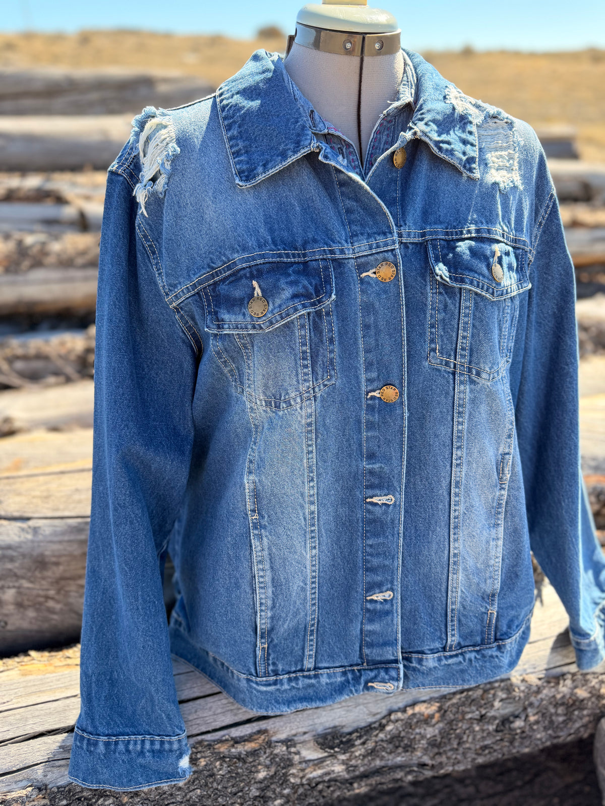 Jean Jacket with Pendleton ~Ladies XL