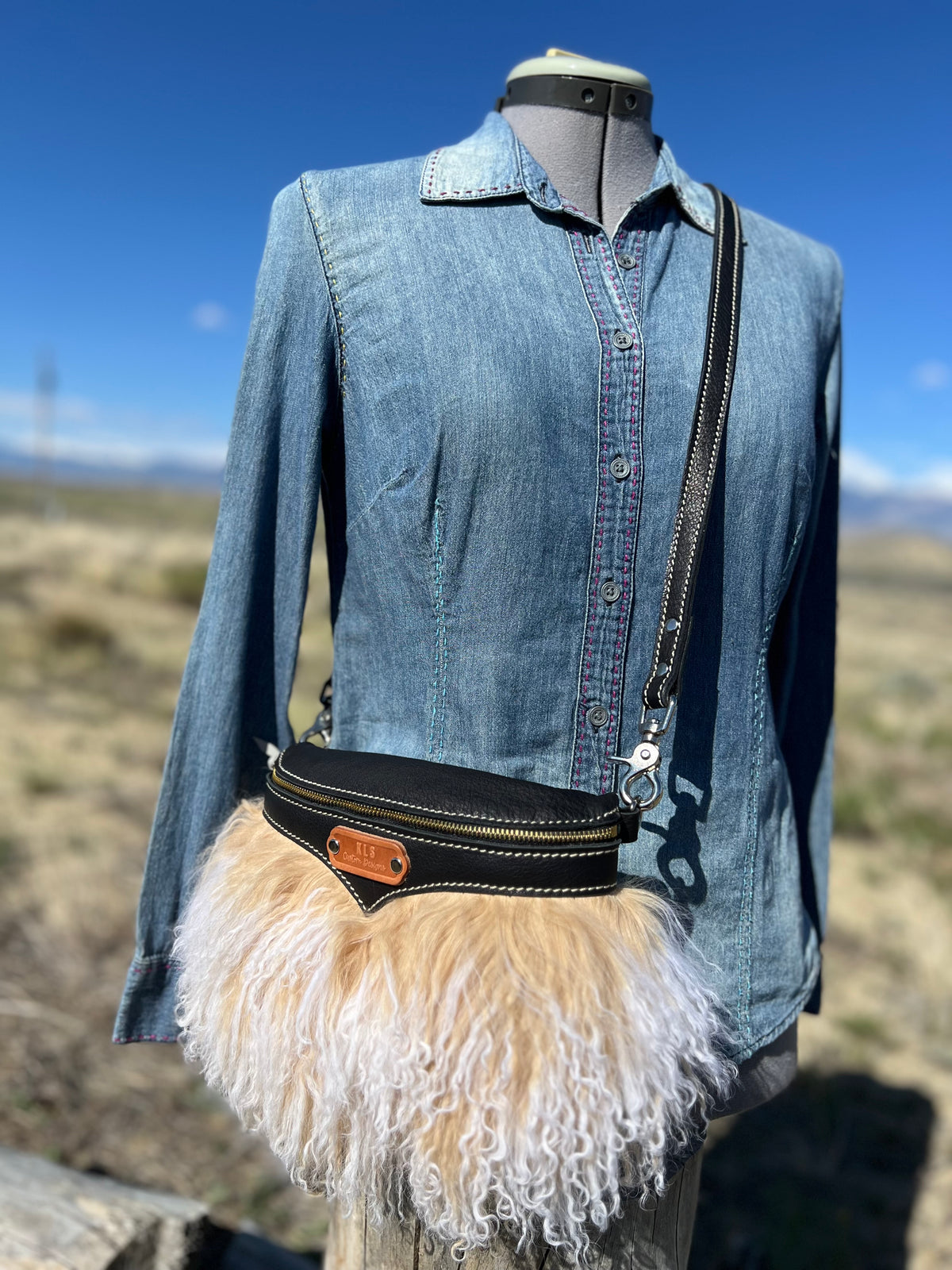 Tibetan Lamb Sling Bag + Leather Strap