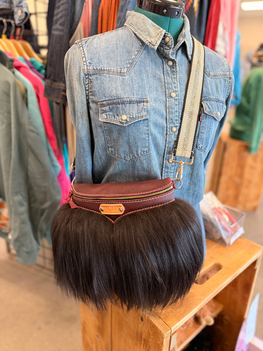 Sling Bag - Mongolian Sheep + Bison Leather
