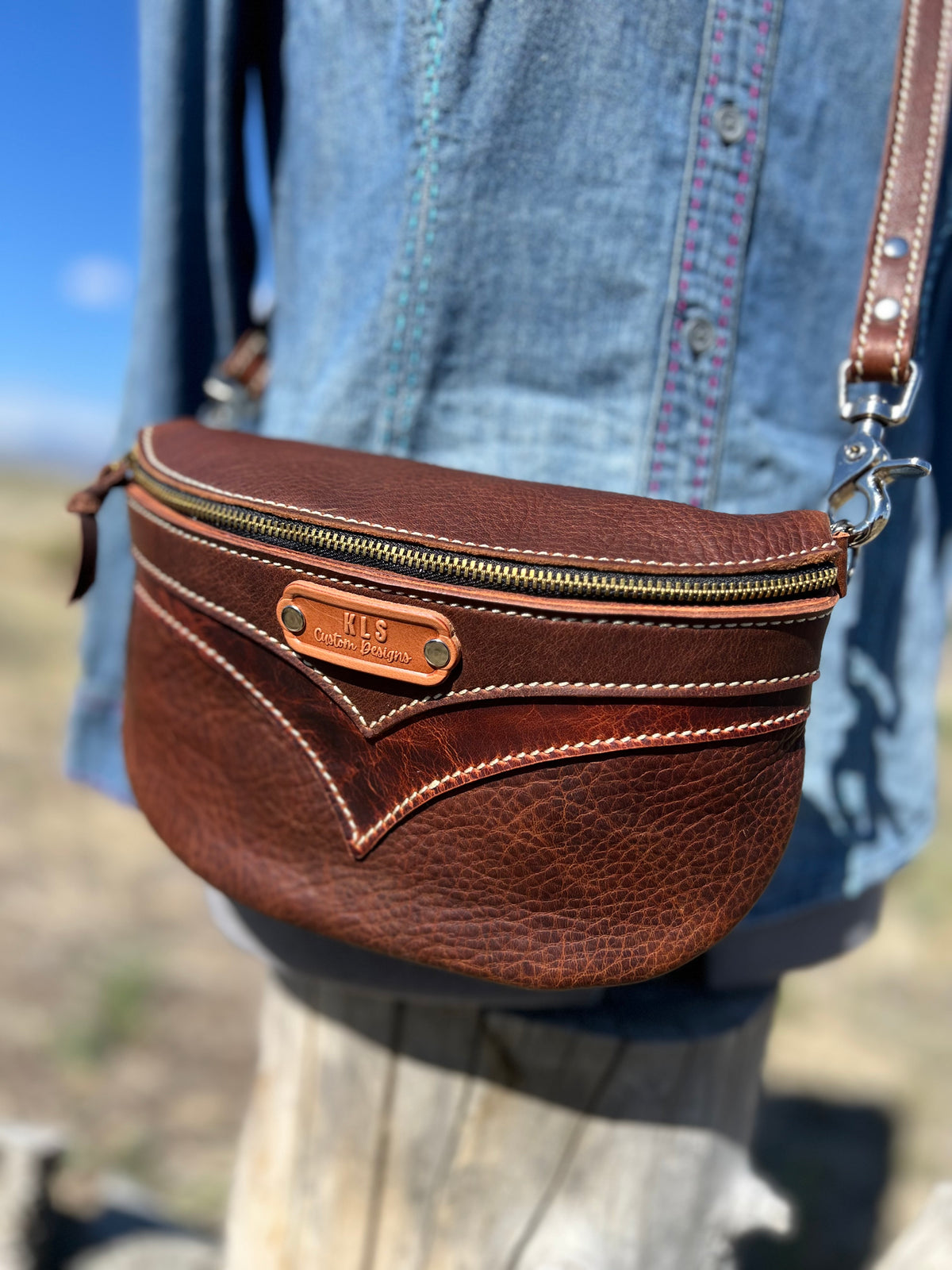 Bison Sling Bag + Leather Strap