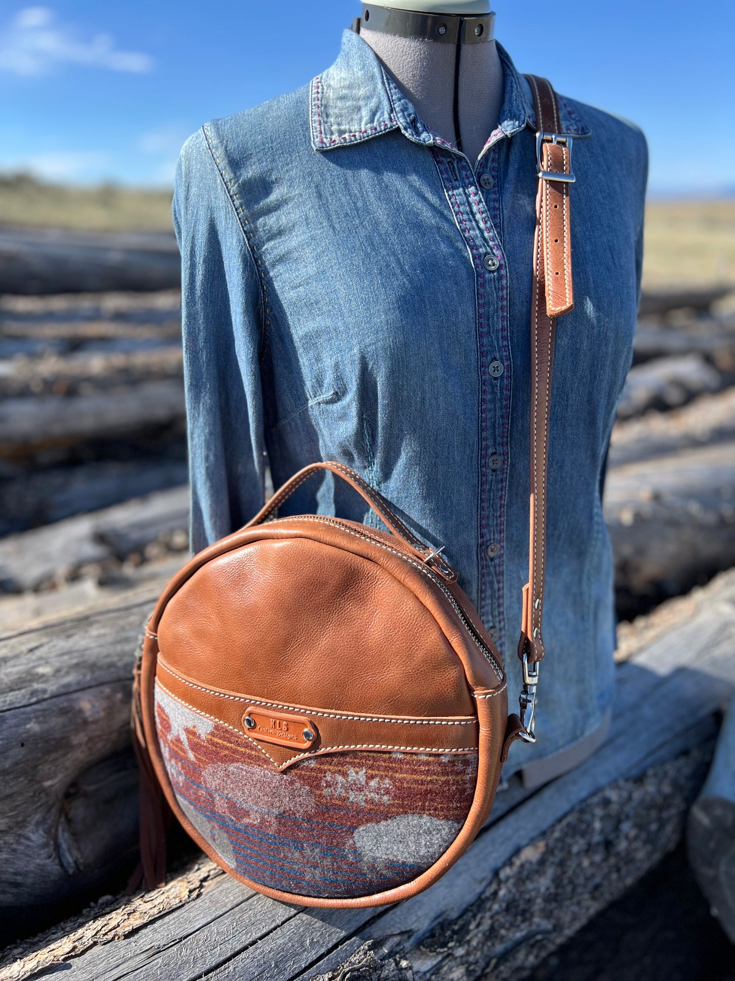 Canteen Bag - Leather + Pendleton