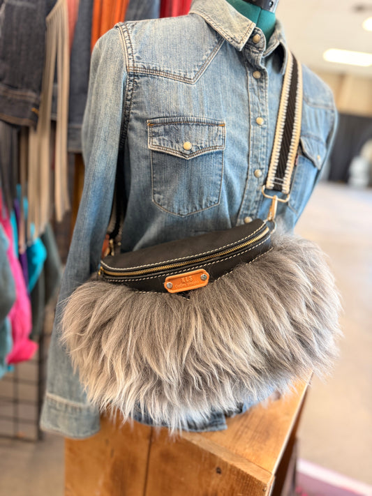 Sling Bag - Mongolian Sheep + Bison Leather