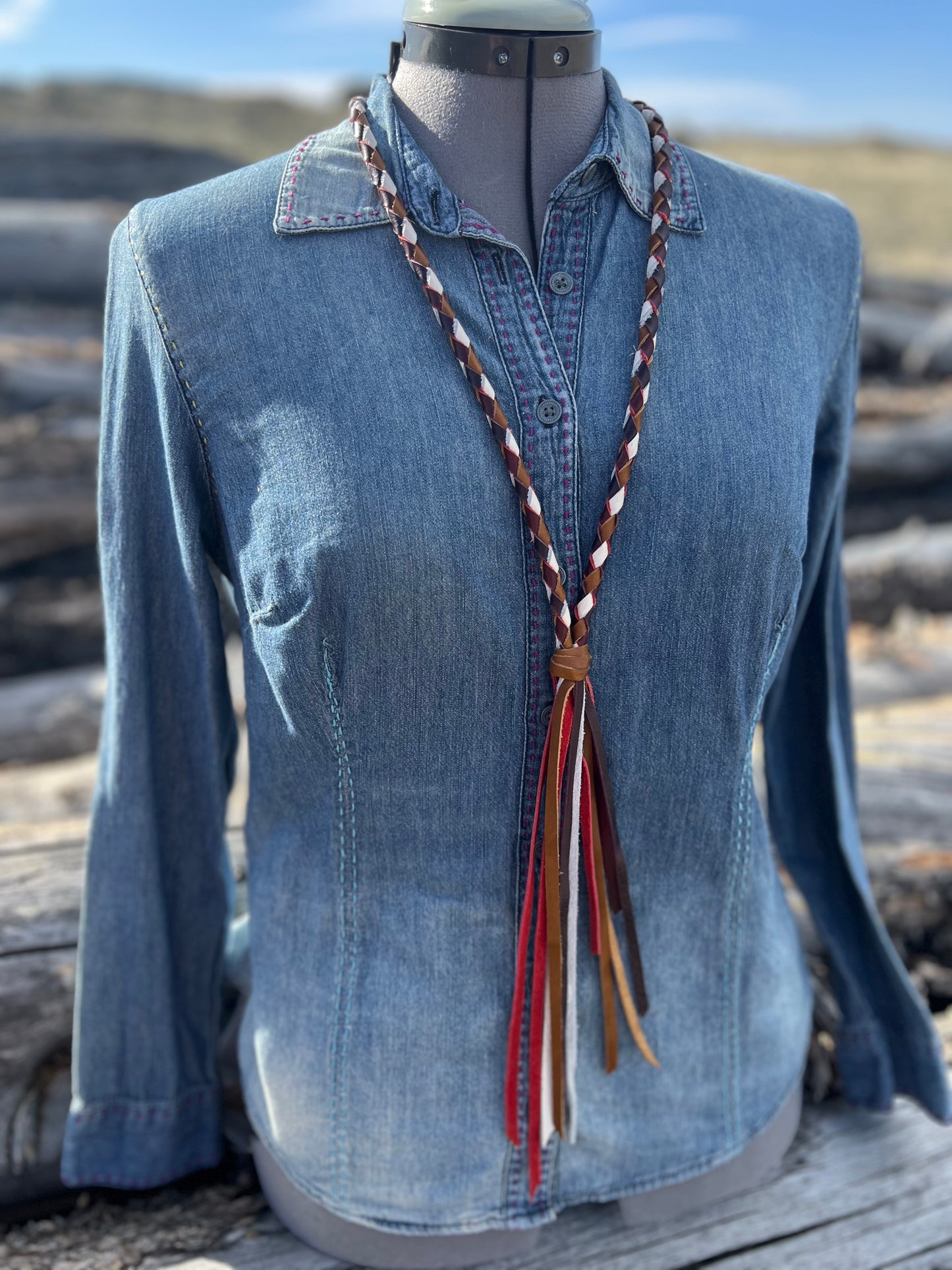 4-Strand Braided Leather Necklace