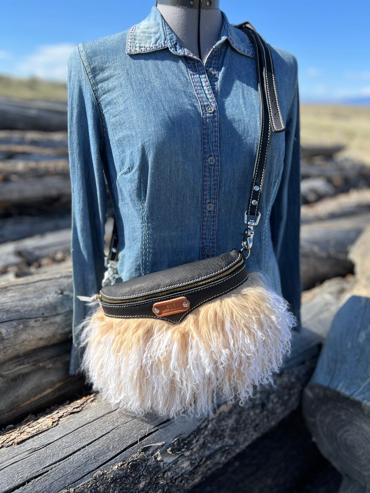 Tibetan Lamb Sling Bag + Leather Strap