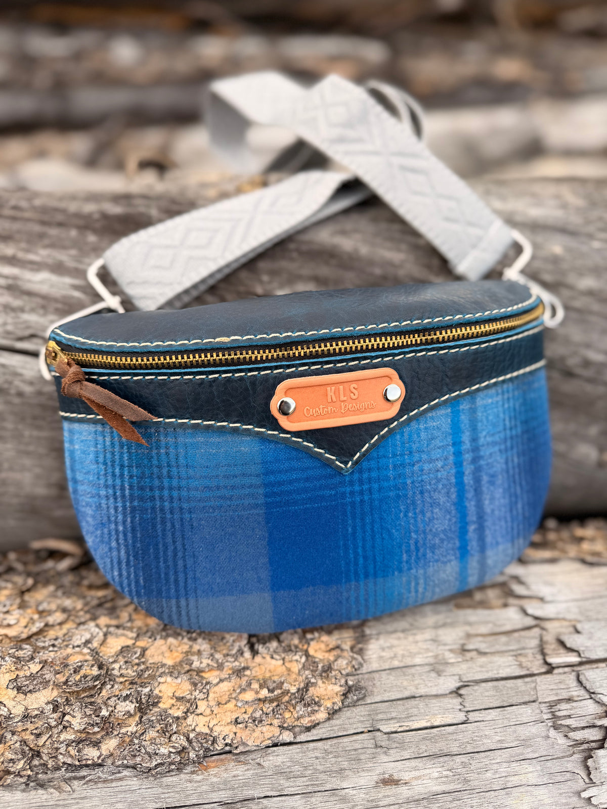Sling Bag - *Special Edition* Pendleton Plaid - Blue Bison Leather