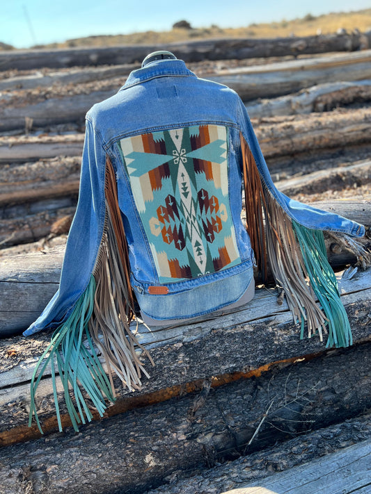 Fringe Jacket with Pendleton ~Ladies M