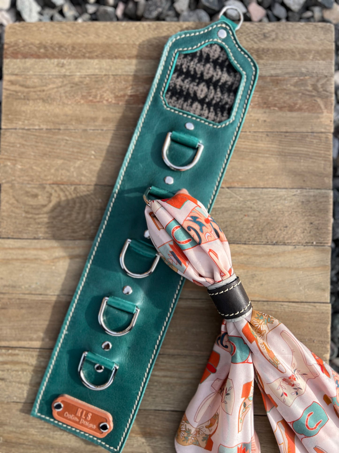 5 Ring Leather Wild Rag Holder