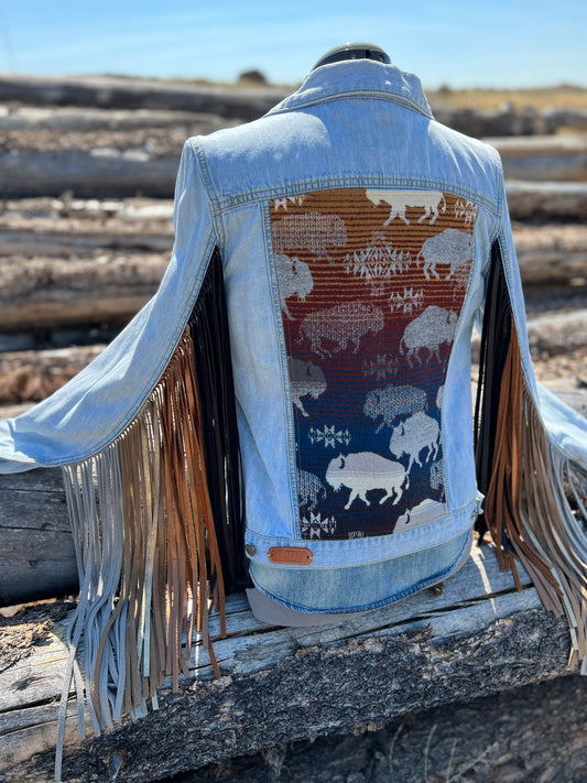 Fringe Jacket with Pendleton ~Ladies L