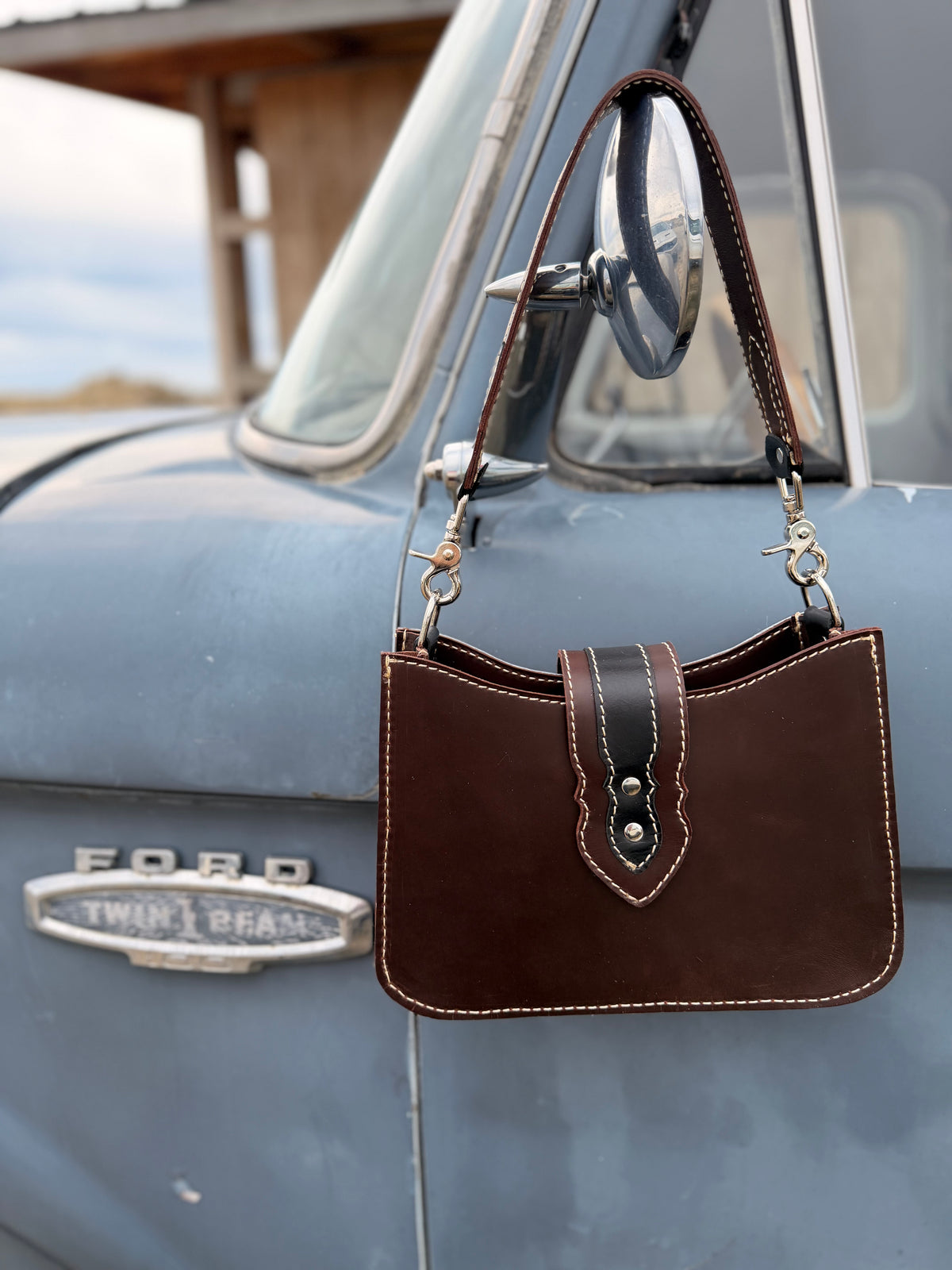 Shoulder Bag - Brown+Black