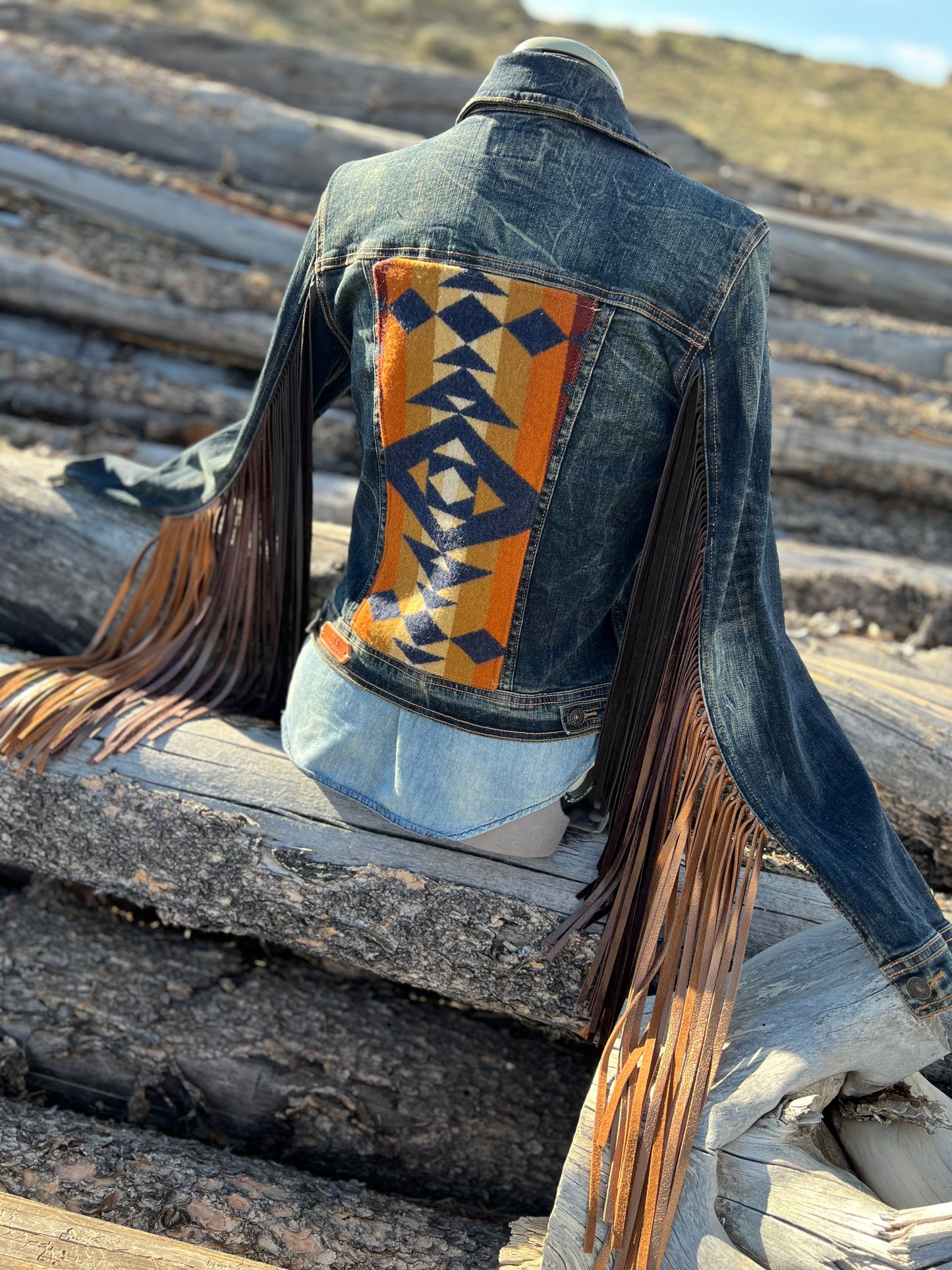 Fringe Jacket with Pendleton ~Ladies M