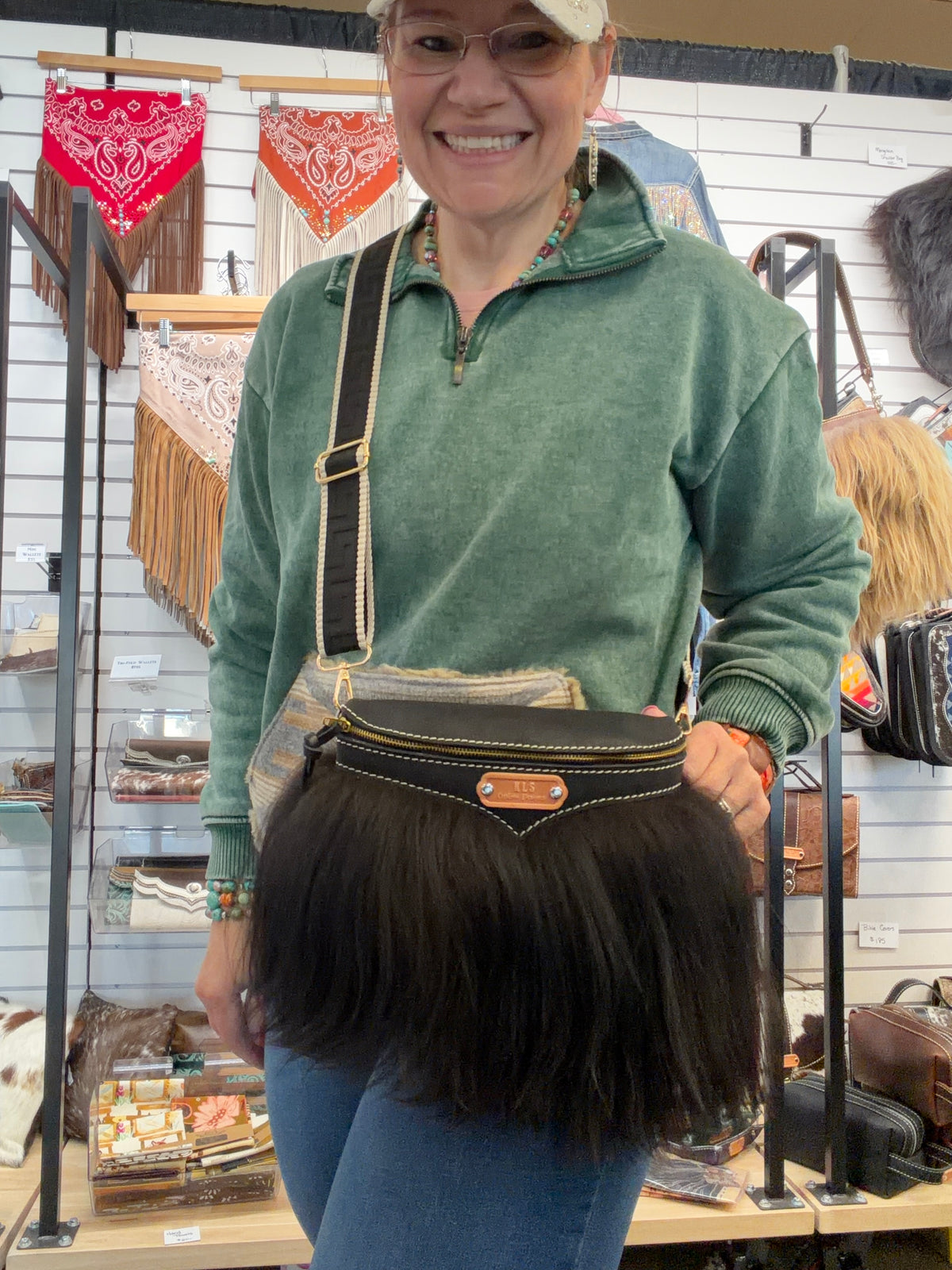 Sling Bag - Mongolian Sheep + Bison Leather