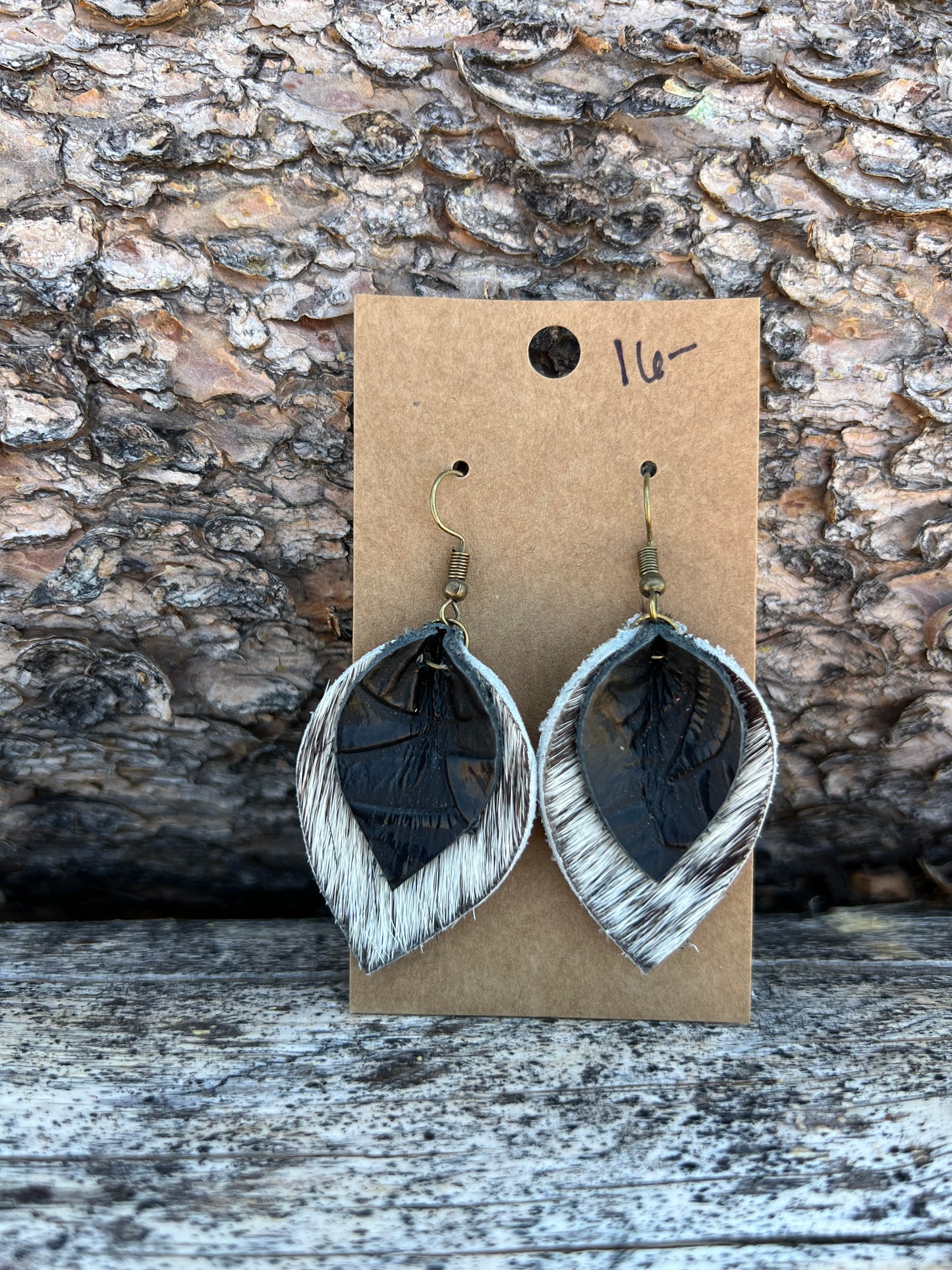 Leather Teardrop Earrings