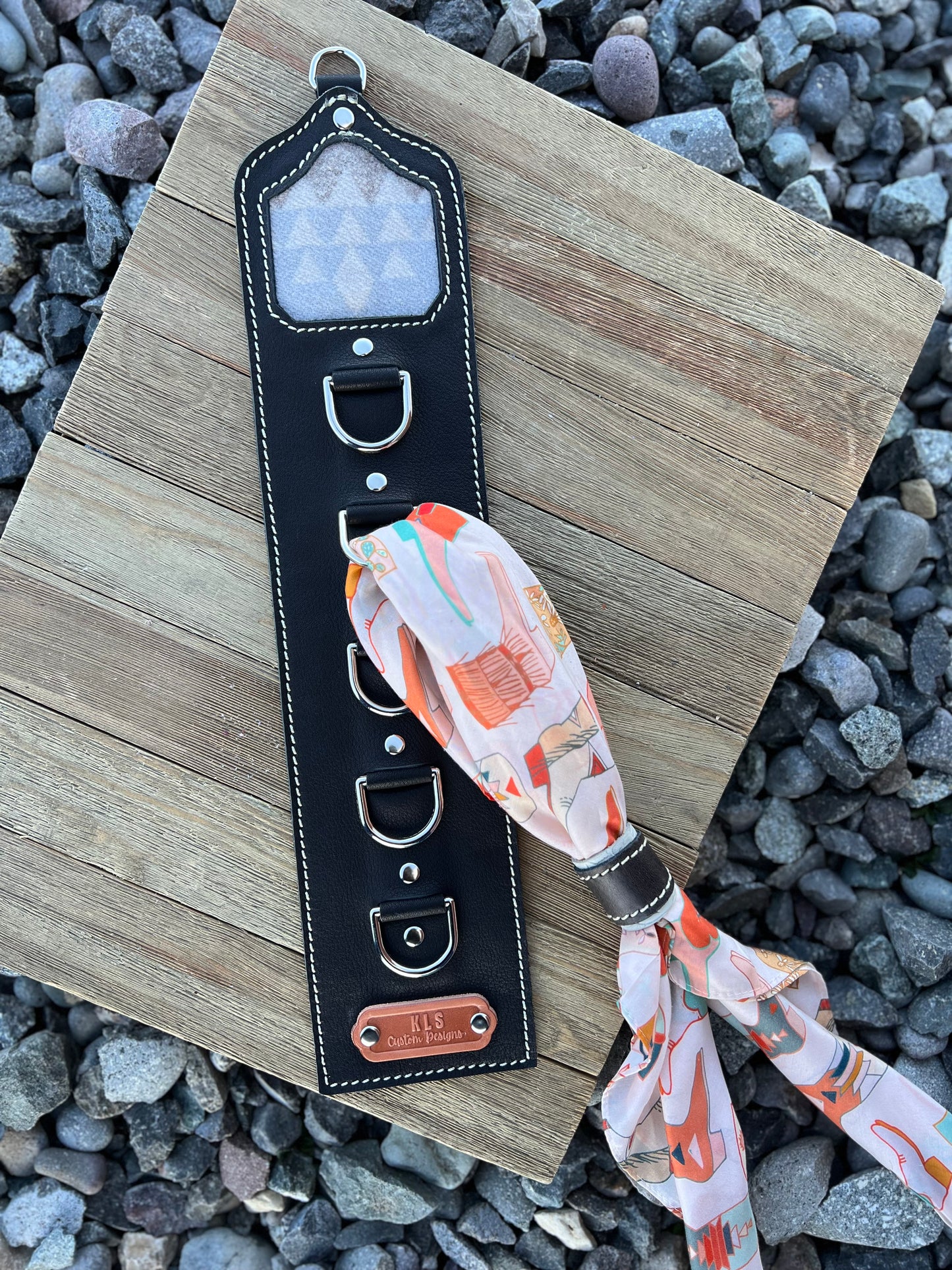 5 Ring Leather Wild Rag Holder